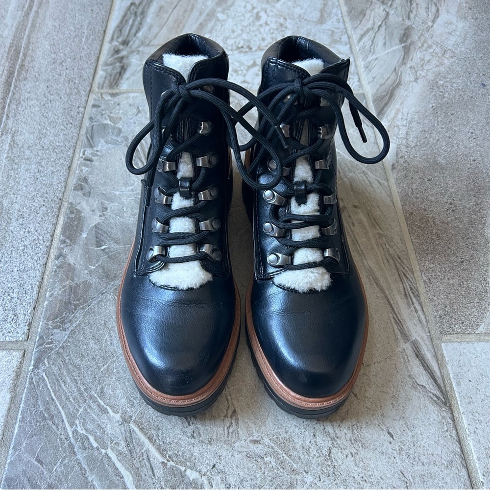 Indigo rd. Irindiran Women's Black Lace Up Combat Hiker Ankle Boots, Size 6.5